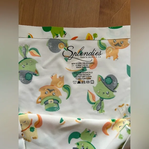 Stylish Cartoon Print Women's Panties - Green and White - Picture 6 of 6